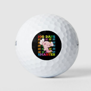 100 Days Smarter Axolotl 100th Day Of School Golf Balls