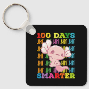 100 Days Smarter Axolotl 100th Day Of School Key Ring