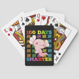 100 Days Smarter Axolotl 100th Day Of School Playing Cards