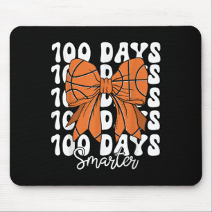 100 Days Smarter Basketball Coquette Bow 100 Days Mouse Pad