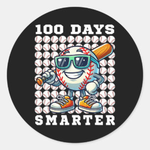 100 Days Smarter Bysebyll Byt 100 Days Of School B Classic Round Sticker