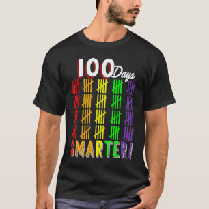 100 Days Smarter Counting Hash Marks 100th Day of T-Shirt