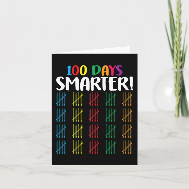 100 days smarter  Counting Hash Marks days of scho Card (Front)