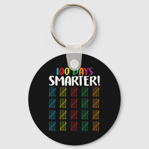 100 days smarter  Counting Hash Marks days of scho Key Ring