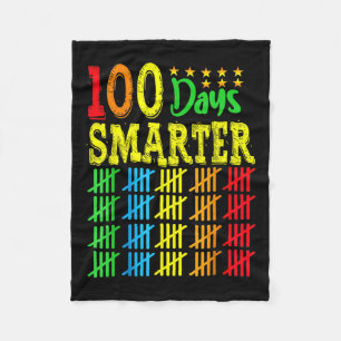 100 Days Smarter Counting Hash Marks Days Of Schoo Fleece Blanket