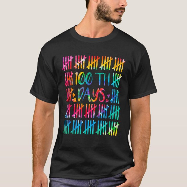 100 Days Smarter Counting Tally Marks 100Th Day Of T-Shirt (Front)