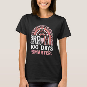100 Days Smarter Cute 100th Day Of 3rd Grade Rainb T-Shirt