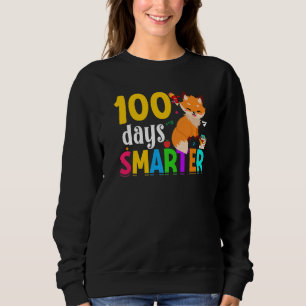 100 Days Smarter Cute Animal Fox 100 Days Of Scho Sweatshirt
