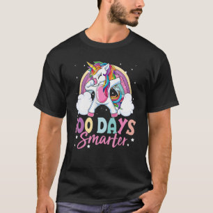 100 Days Smarter Dabbing Unicorn Rainbow 100th Day T-Shirt