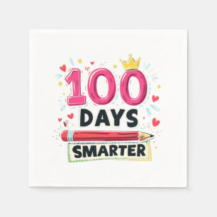 100 Days Smarter Days of School Teacher  Napkin