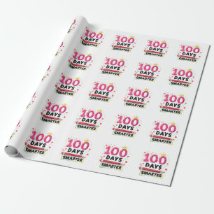 100 Days Smarter Days of School Teacher Wrapping Paper