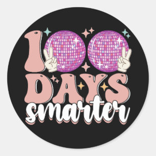 100 Days Smarter Disco Ball 100th Day Of School Classic Round Sticker