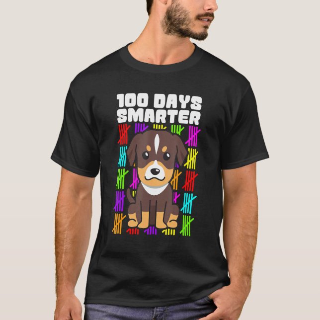 100 Days Smarter Dog Shirts, Rottweiler 100th Day  T-Shirt (Front)