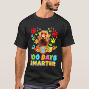 100 Days Smarter English Cocker Spaniel Dog Paw Pr T-Shirt