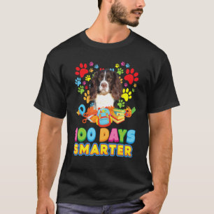 100 Days Smarter English Springer Spaniel Dog Paw T-Shirt