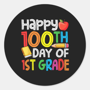 100 Days Smarter First Grade 100th Day Of School 1 Classic Round Sticker