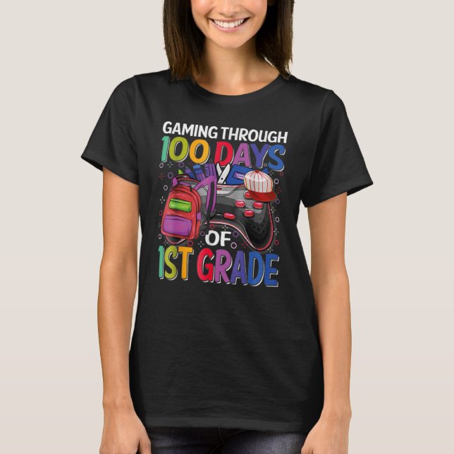 100 Days Smarter First Grade 100th Day Of School 1 T-Shirt (Front)