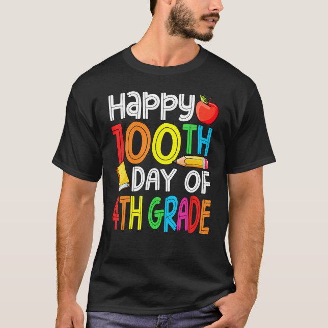 100 Days Smarter Fourth Grade 100th Day Of School  T-Shirt (Front)