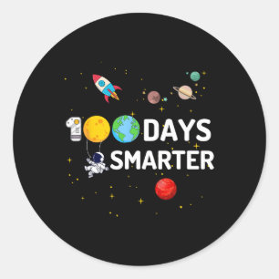 100 Days Smarter Funny 100th Day Of School Astrona Classic Round Sticker