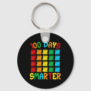 100 Days Smarter Funny 100th Day Of School Key Ring