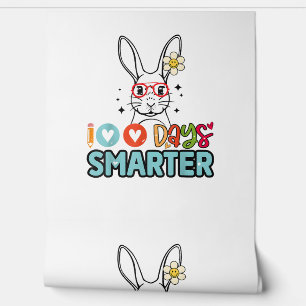 100 Days Smarter Girls Cute Bunny 100th Day Of Sch Wallpaper