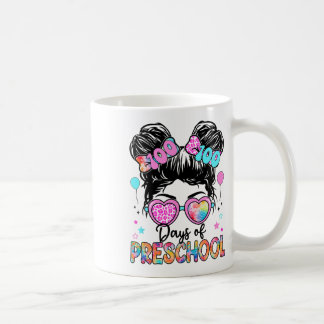 100 Days Smarter Girls Messy Bun Hair 100th Day Of Coffee Mug