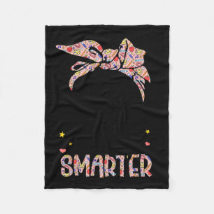 100 Days Smarter Girls Messy Bun Hair 100th Day Of Fleece Blanket
