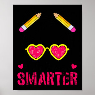 100 Days Smarter Girls Messy Bun Hair 100th Day Of Poster