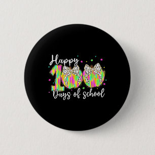 100 Days Smarter Happy 100 Days Of School Coquette 6 Cm Round Badge