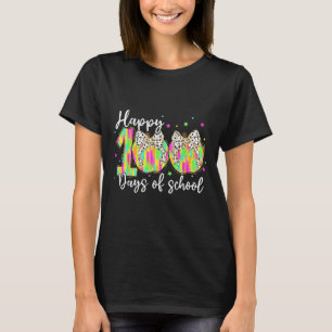 100 Days Smarter Happy 100 Days Of School Coquette T-Shirt