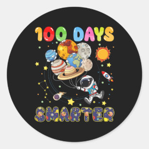 100 Days Smarter Happy 100th Day Of School Boys Gi Classic Round Sticker