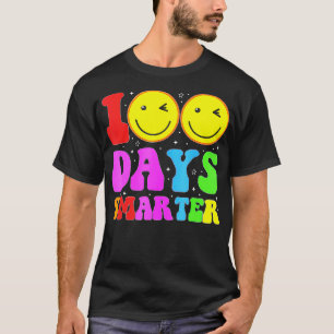 100 Days Smarter Happy 100th Day Of School Groovy T-Shirt