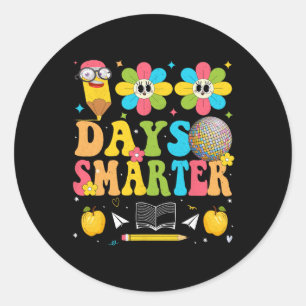100 Days Smarter Happy 100th Day Of School Kids Bo Classic Round Sticker