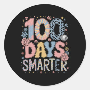 100 Days Smarter Happy 100th Day Of School Kids Bo Classic Round Sticker