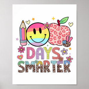 100 Days Smarter Happy 100th Day Of School Kids Poster