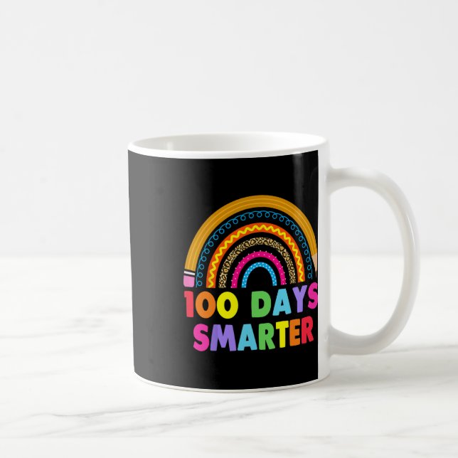 100 Days Smarter Happy 100th Day Of School Rainbow Coffee Mug (Right)