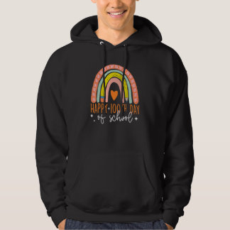 100 Days Smarter Happy 100th Day Of School Rainbow Hoodie