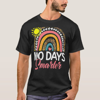 100 Days Smarter Happy 100th Day Of School Rainbow T-Shirt