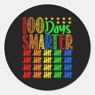 100 Days Smarter Happy 100th Day Of School Student Classic Round Sticker