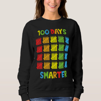 100 Days Smarter Happy 100th Day Of School Tally M Sweatshirt