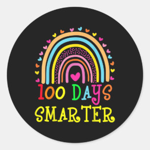 100 Days Smarter Happy 100th Day Of School Teacher Classic Round Sticker