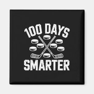 100 Days Smarter Hockey 100th Day Of School Studen Magnet