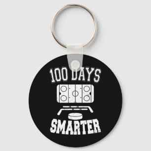 100 Days Smarter Hockey Sports 100th Day Of School Key Ring