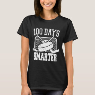 100 Days Smarter Hockey Sports 100th Day Of School T-Shirt