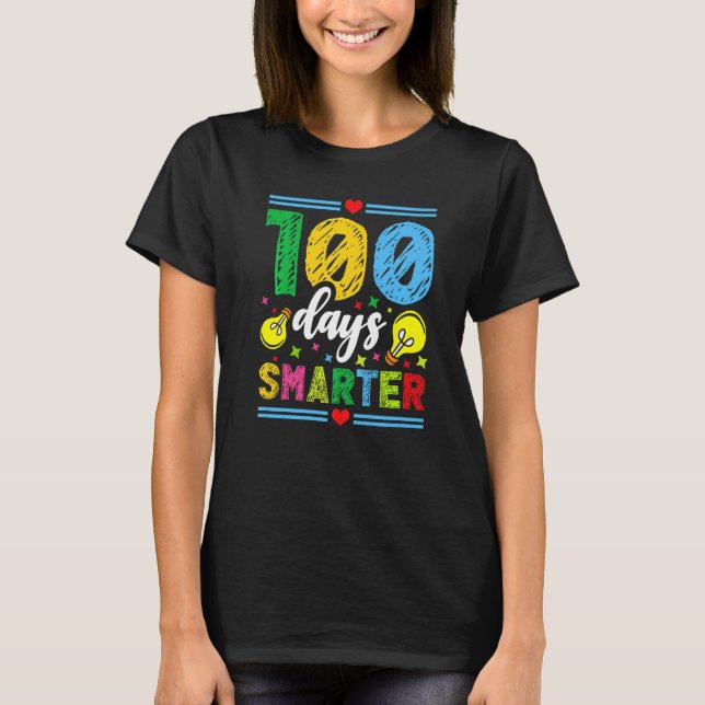 100 Days Smarter Kids 100th School Holiday Chalk C T-Shirt (Front)