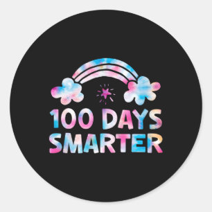 100 Days Smarter Kids Boys Girls 100th Day Of Scho Classic Round Sticker