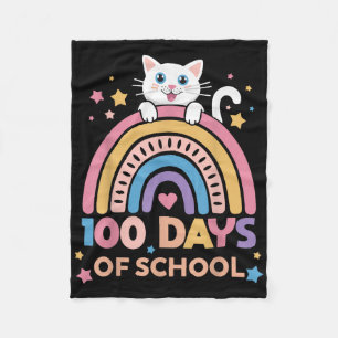 100 Days Smarter Kids Girls Kitten Cat 100th Day O Fleece Blanket