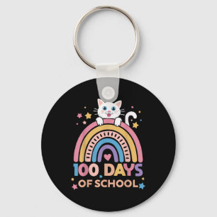 100 Days Smarter Kids Girls Kitten Cat 100th Day O Key Ring