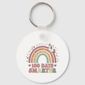 100 Days Smarter Kids Girls Unicorn 100th Day of Key Ring