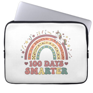 100 Days Smarter Kids Girls Unicorn 100th Day of Laptop Sleeve